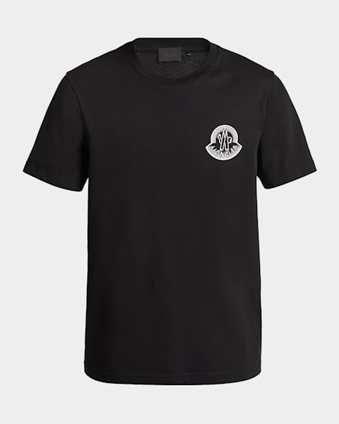 Moncler ブラック Tシャツ 2枚セット Moncler Men's Double Logo-Patch T-Shirt | Neiman Marcus