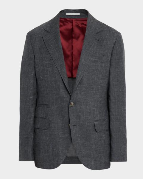 Brunello Cucinelli Men's Linen Deconstructed Suit Jacket | Neiman