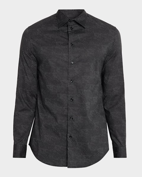 Giorgio Armani Men's Flex Tortona Cotton Jersey Sport Shirt