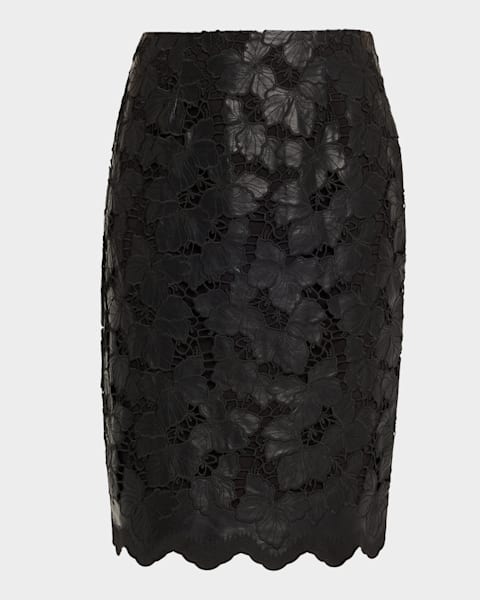 ALICE + OLIVIA Toni Vegan Leather Asymmetric Pleated Mini Skirt