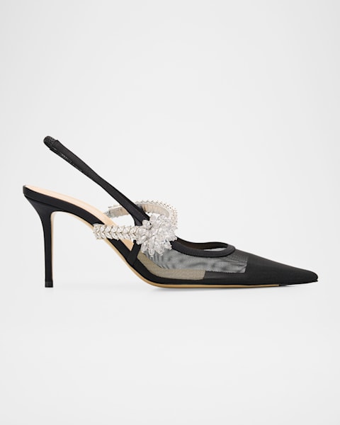 Christian Louboutin 60mm Miss Z Leather Slingback Pumps | Neiman