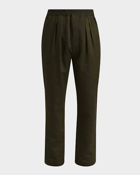 Palm Angels Men's Classic Logo Gingham Seersucker Track Pants