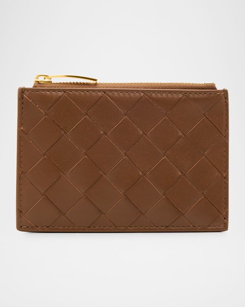 Bottega Veneta Intrecciato Card Case on Chain | Neiman Marcus