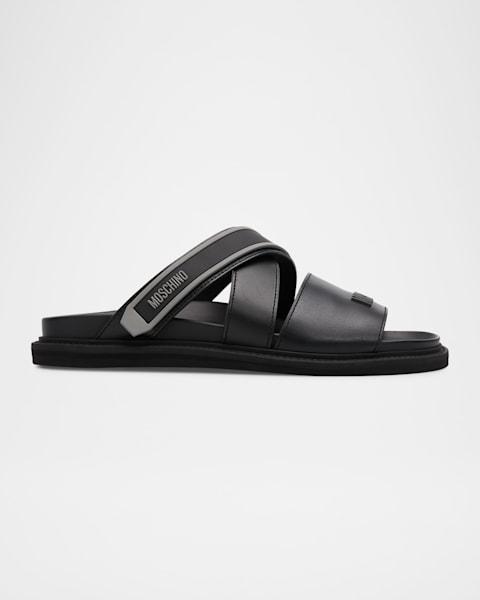 Gucci Men's Pursuit Trek Web Slide Sandals | Neiman Marcus