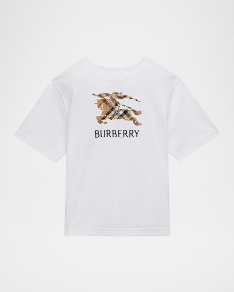 Burberry Boy's EKD Check Cotton T-Shirt, Size 4-14 | Neiman Marcus