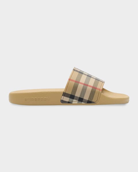 Burberry Kid's Mini Furley Check Slide Sandals, Toddler/Kids