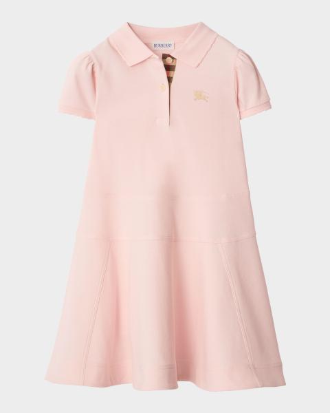 check collar cotton polo shirt dress Burberry Black Astrid Check Collar Cotton Dress 3-14 Years 3 Years