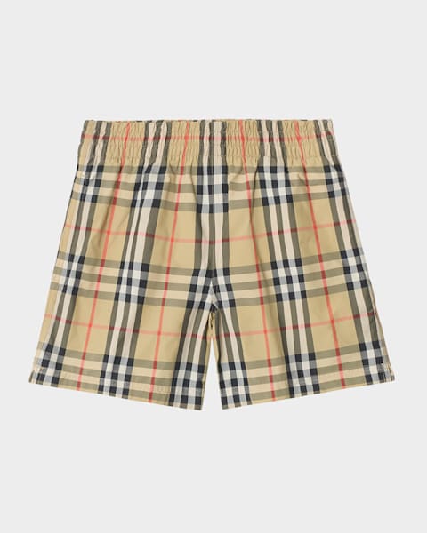 Burberry Boy's Check Swim Shorts, Size 3-14 | Neiman Marcus