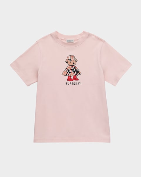 Burberry Girl's Rhinestone Daisy Cotton T-Shirt, Size 4-14
