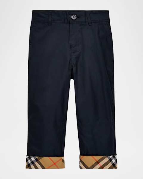 Burberry Boy's Check-Trim Cotton Shorts, Size 3-14 | Neiman Marcus