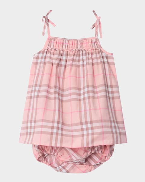 Moncler Girl's Jersey Woven Combo Dress, Size 6M-3 | Neiman Marcus