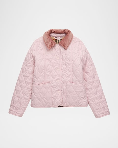 Burberry Kid's Check-Print Reversible Jacket, Size 3-14 | Neiman