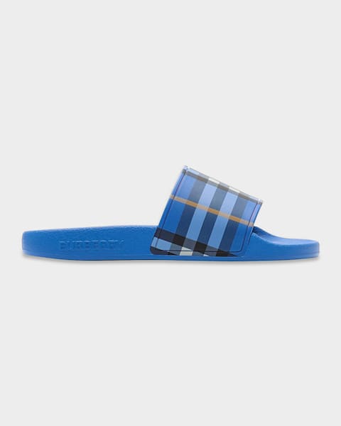 バーバリー　8y 128 Burberry Kid's Mini Furley Check Slide Sandals, Toddler/Kids