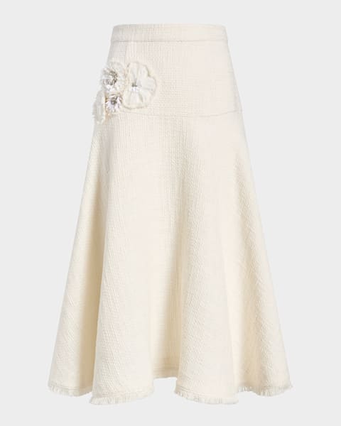 Cinq a Sept Denim Fringe-Trim Mini Skirt | Neiman Marcus