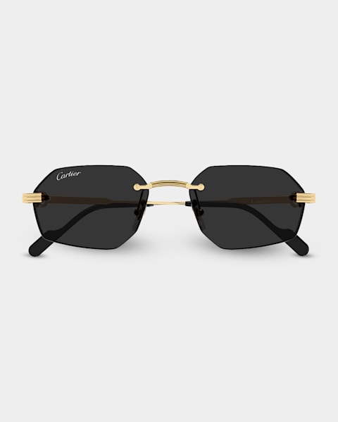 Cartier Men's CT0425S-006 Metal and Acetate Aviator Sunglasses