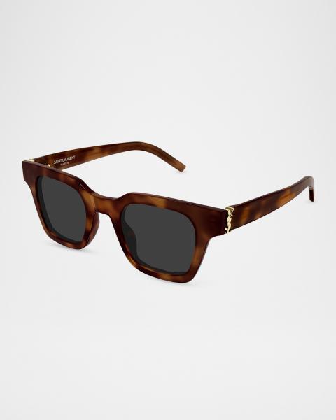 Saint Laurent Corner Angle 47mm Rectangular Sunglasses | Neiman Marcus