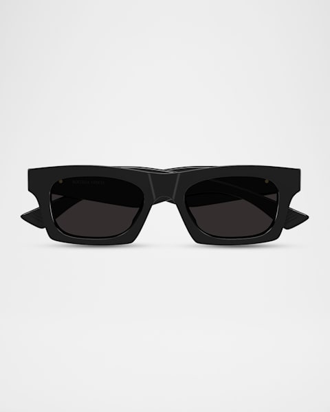 Bottega Veneta Men's Bv1411s-001 Acetate Rectangle Sunglasses