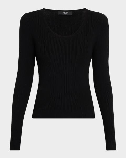 Chloe Logo Embroidered Open-Knit 3/4-Sleeve Sweater | Neiman Marcus
