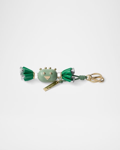 Prada Plexiglass & Saffiano Leather Robot Keyring Bag Charm