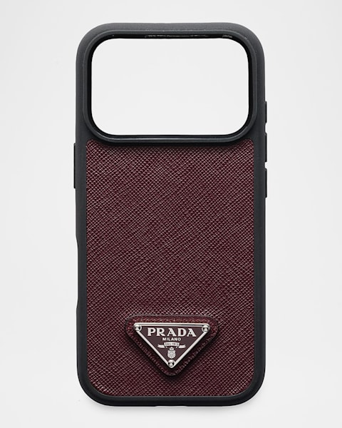 Prada Men's Saffiano Leather iPhone 17 Pro Max Phone Case | Neiman