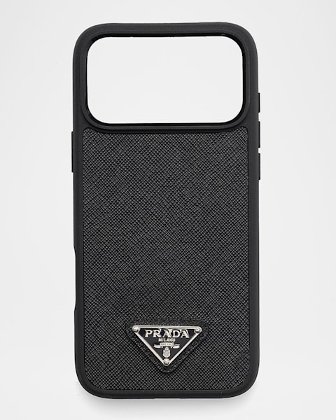 Prada Men's iPhone 16 Pro Max Steamboat Saffiano Leather Phone