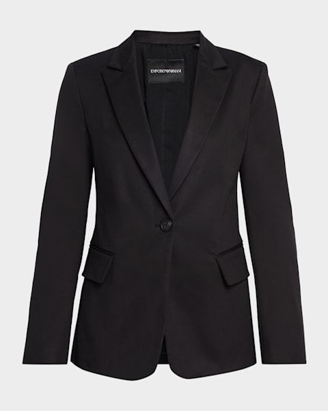 Giorgio Armani Linen Single-Breasted Blazer | Neiman Marcus
