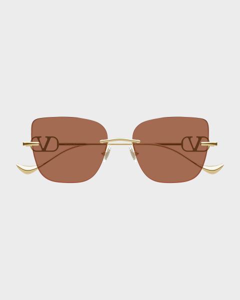 Valentino Garavani Due Acetate & Titanium Cat-Eye Sunglasses  display picture 1