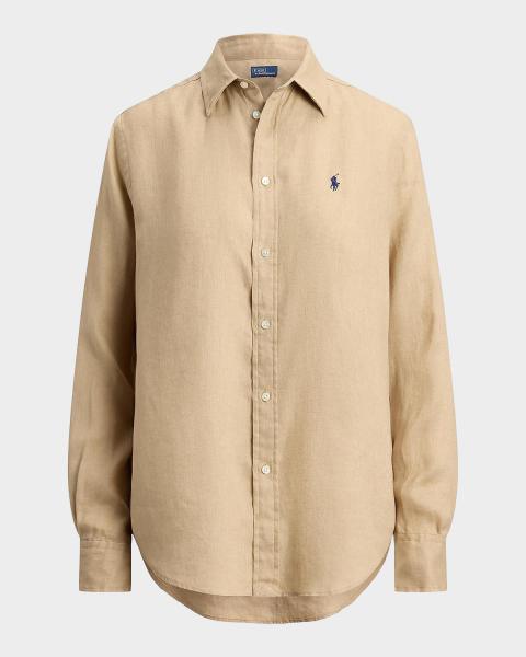 Brunello Cucinelli Sequin Striped Linen Shirt | Neiman Marcus