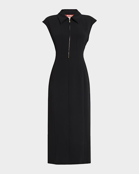 fitted lace wedding dress Ribbed V-Neck T-Shirt Dress- Black S main image 0