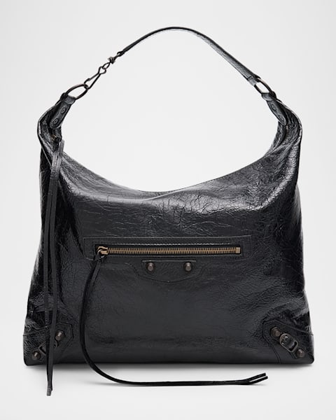 Balenciaga Le Cagole XS Croc-Embossed Shoulder Bag with