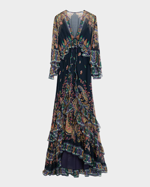 tie dye maxi dress long sleeve Women's Long Sleeve Tie-Dye Style Maxi Dress