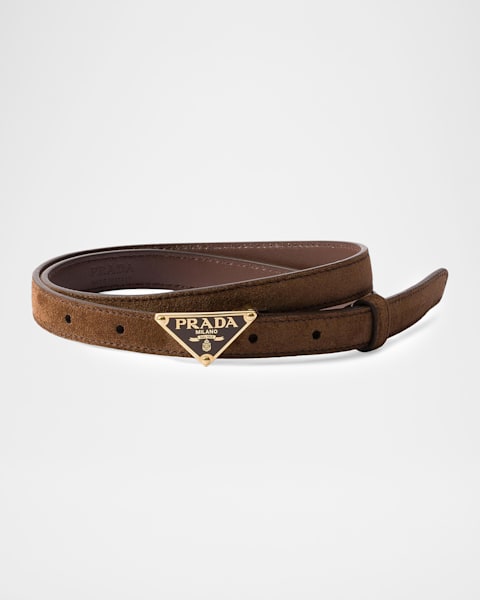 Prada Triangle Saffiano Leather Belt | Neiman Marcus