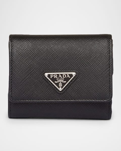 Prada Large Saffiano Leather Zip Wallet | Neiman Marcus