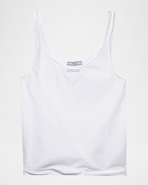 Prada Ribbed Silk Tank Top | Neiman Marcus