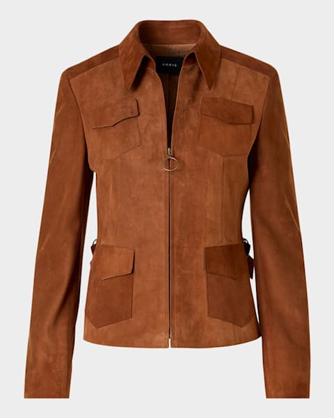 Giorgio Armani Metallic Soutache Two-Tone Leather Jacket | Neiman