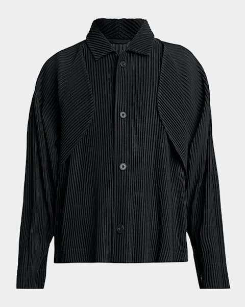 Homme Plisse Issey Miyake Men's Pleated Relaxed Fit Button-Down