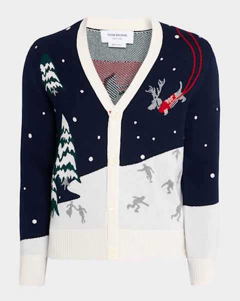 Dsquared2 Men's Metallic Striped V-Neck Cardigan | Neiman Marcus