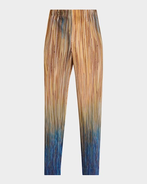 Giorgio Armani Men's Linen Pleated Wide-Leg Trousers | Neiman Marcus