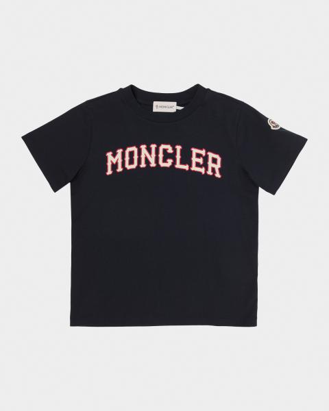Moncler Boy's Logo-Print Cotton T-Shirt, Size 8-10 | Neiman Marcus