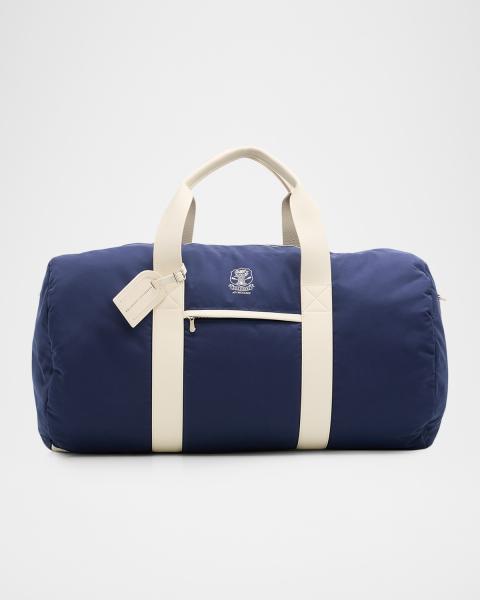 Brunello Cucinelli Men's Country Leather Clasp-Front Duffel Bag