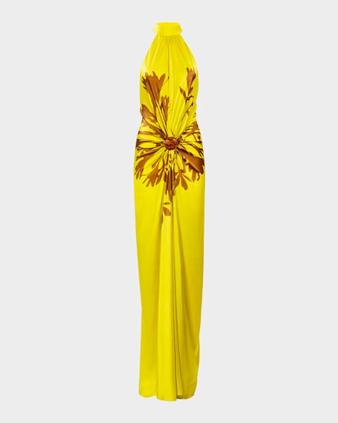 proenza schouler dress gold Proenza Schouler Antonella Ed Crepe Maxi Dress main image 0