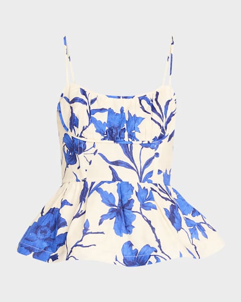 STAUD Mika Linen Top | Neiman Marcus