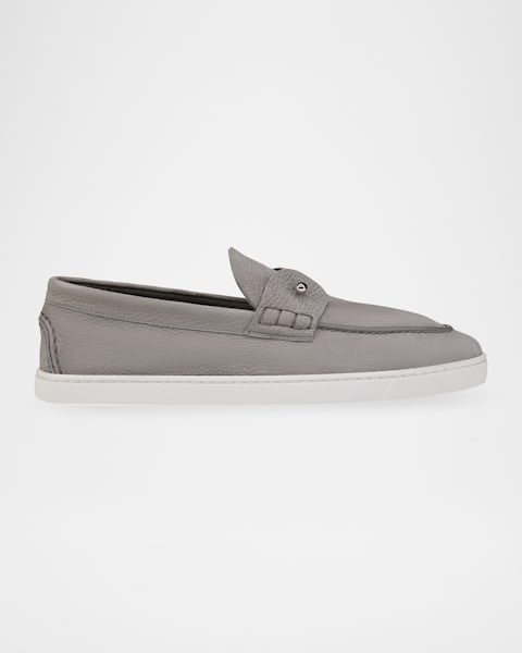 Christian Louboutin Men's Chambeliboat Silver Pin Lizard-Effect