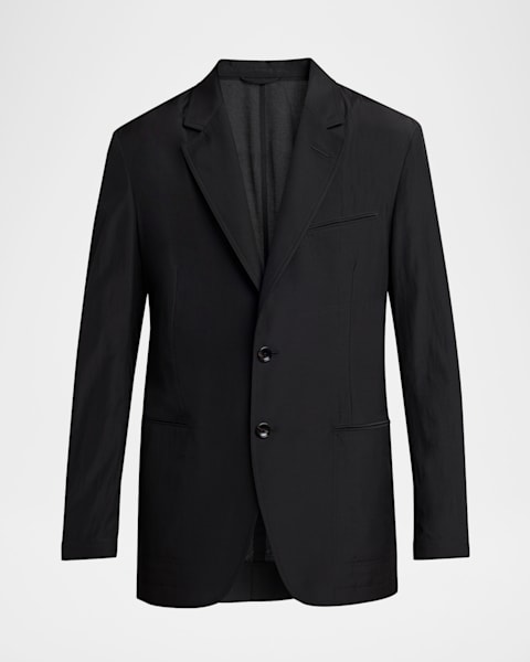Givenchy Men's Fitted Wool Raw-Edge Two-Button Blazer | Neiman Marcus
