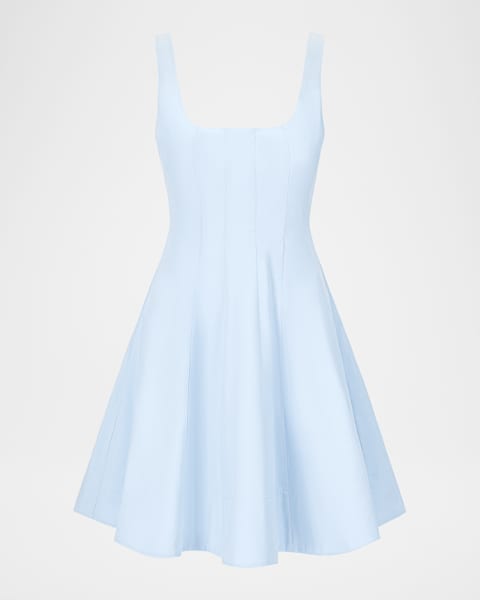 staud blue floral dress Staud Wells Sky Blue Toile Sleeveless Midi Dress main image 0