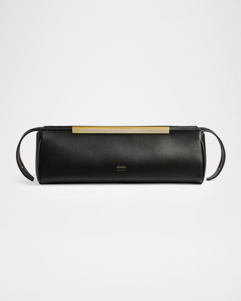 THEMOIRE Tia Micro Woven Vegan Fabric Clutch Bag | Neiman Marcus