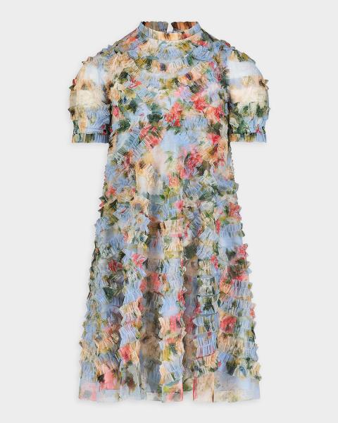 mac duggal embellished flutter sleeve bow waist a line dress Girl's Flutter-Sleeve Ruffle Dress, Size 4-14 Color:Image color 1 The softly flowing A july26_bogo50 The James Dress