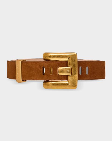 Balmain B-Monogram Calfskin Belt (95/38) Balmain B-Monogram Calfskin Belt (95/38) | The Little Purse main image 2