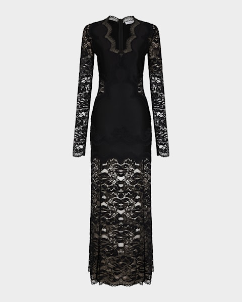 chinese dress ladies Black Long Embroidered Charmeuse Evening Gown