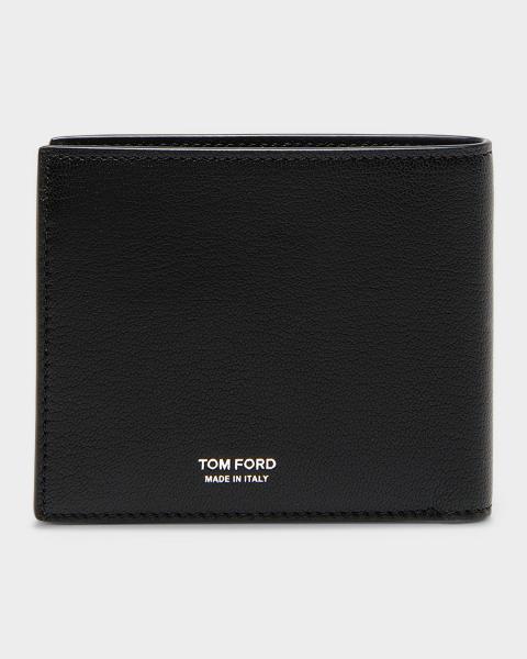 Prada Men's Vitello Daino Triangolo Bifold Wallet | Neiman Marcus